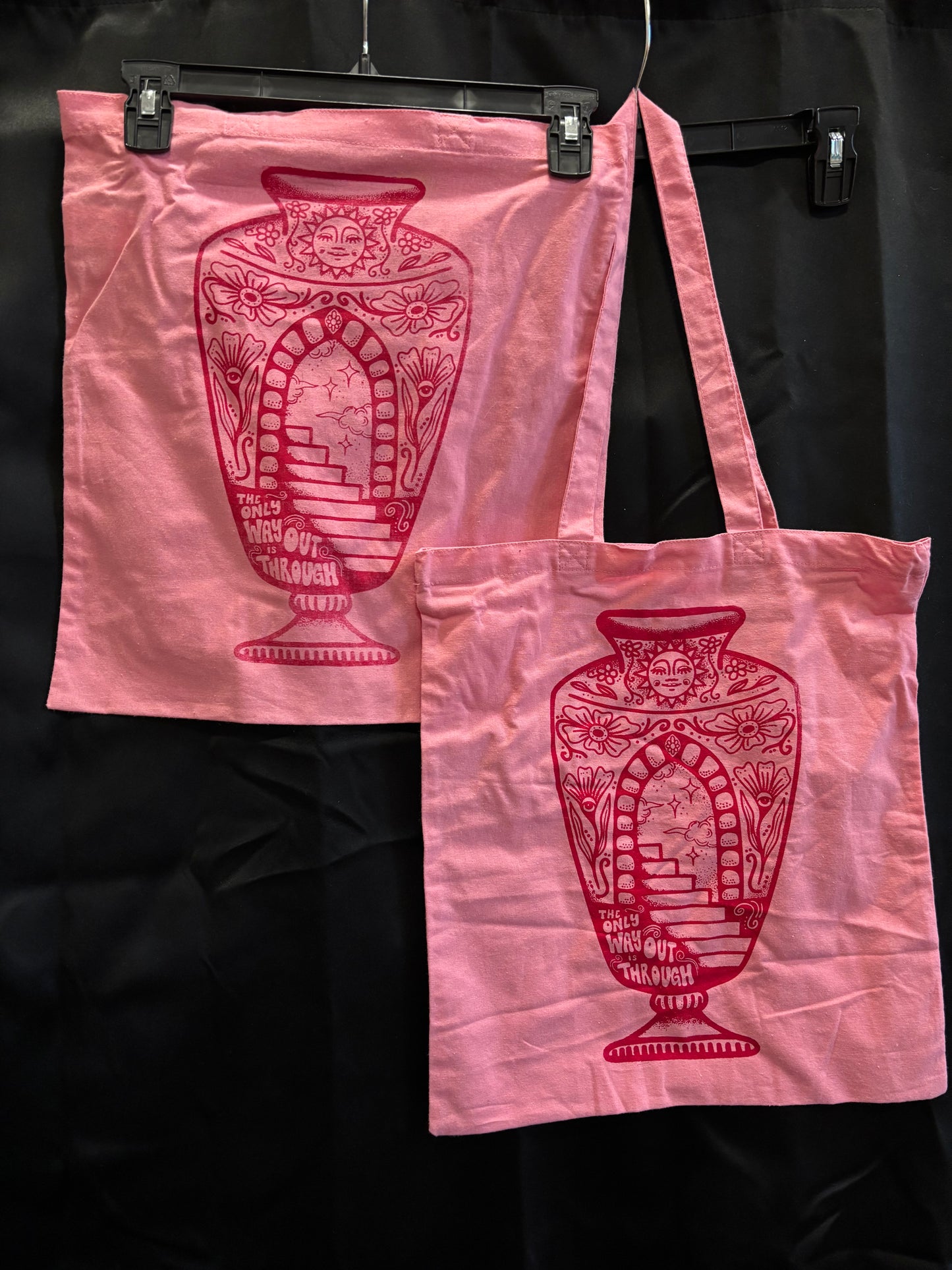 Only Way Out is Through Tote Pink