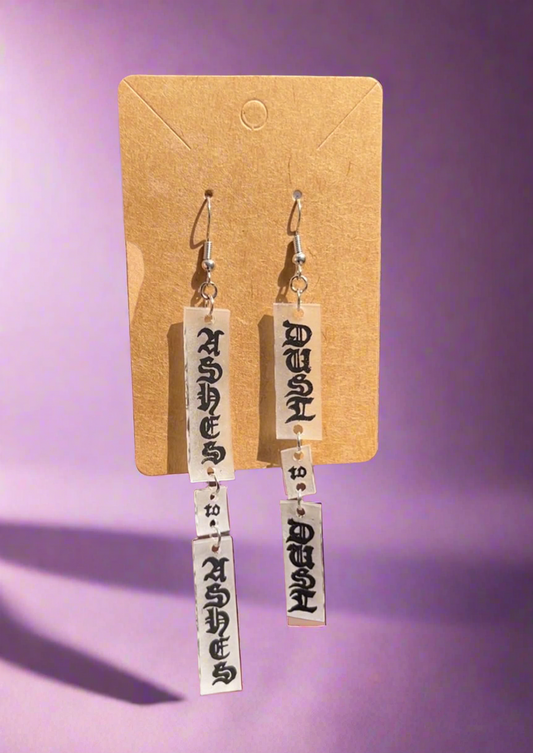 Ashes to Ashes Block Print Earrings
