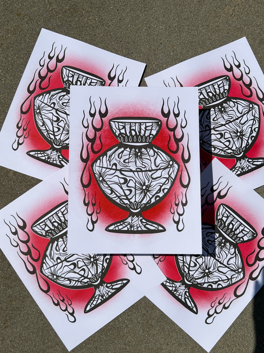 “Sacred Urn” Risograph Print