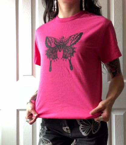 Pink-N-Black Butterfly Tee