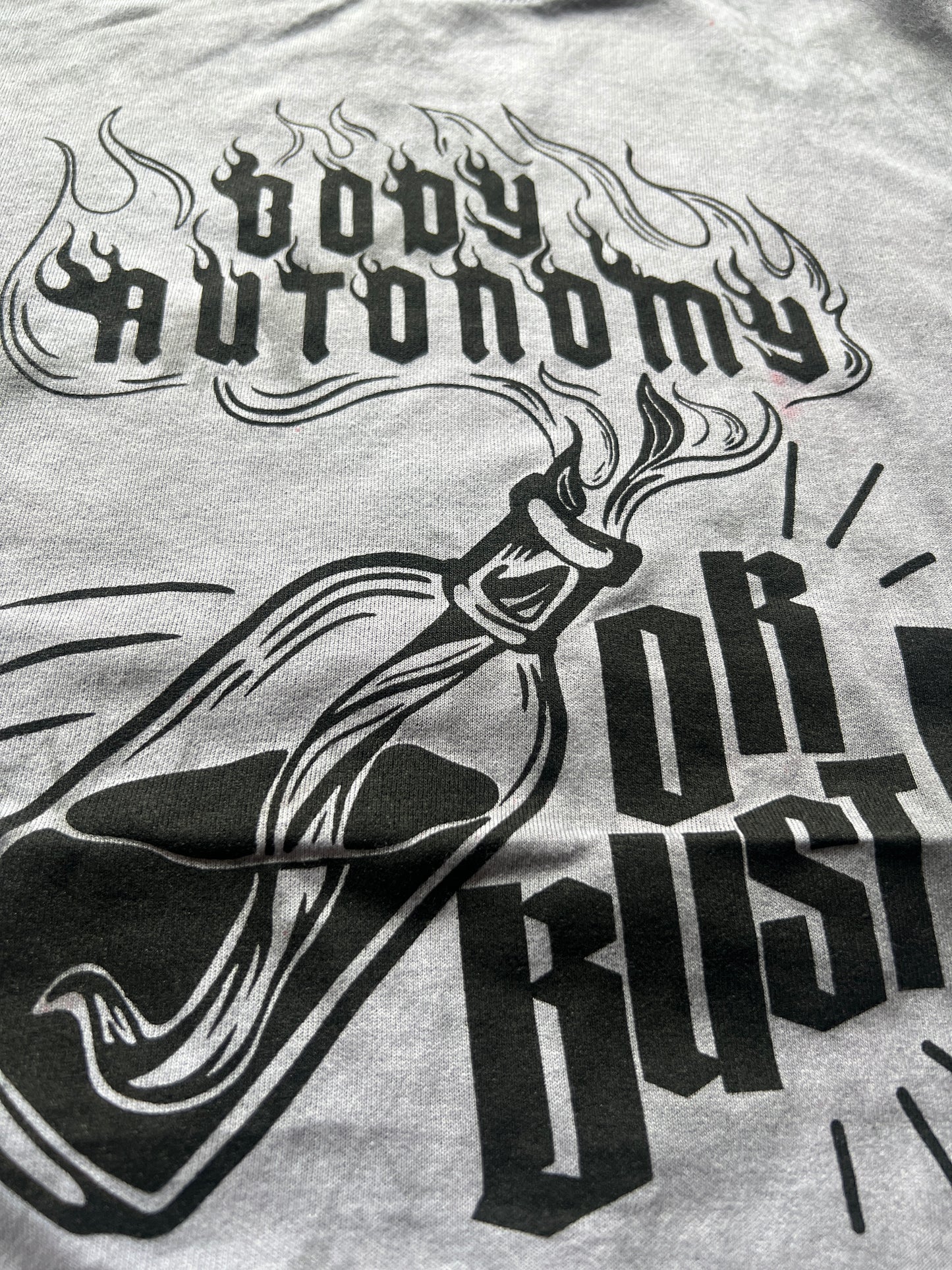 Grey Dyed Body Autonomy or Bust! Tee