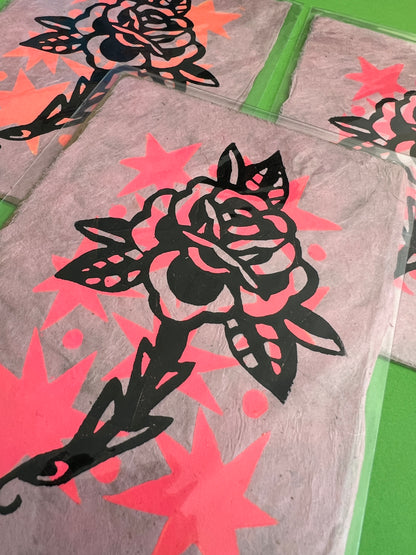 Rose Block Print