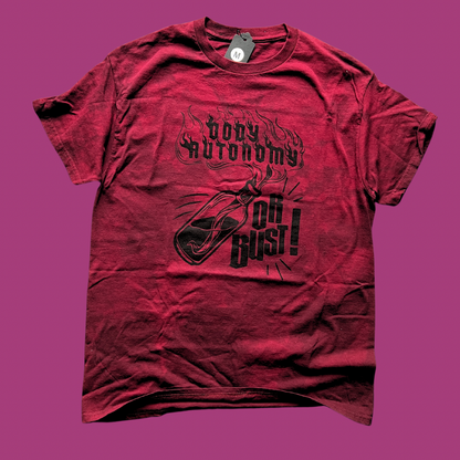 Maroon Dyed Body Autonomy or Bust! Tee