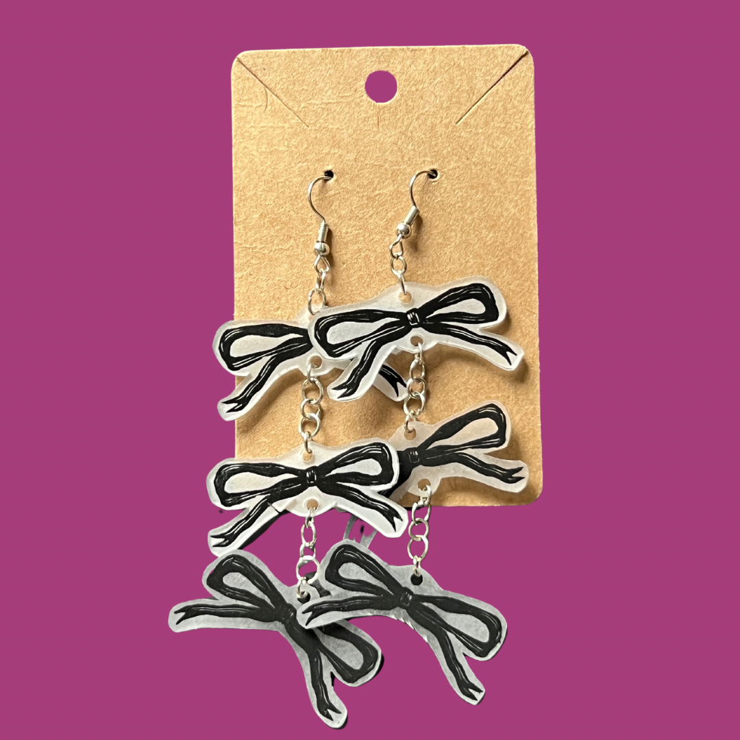 Bow Block Print Earring