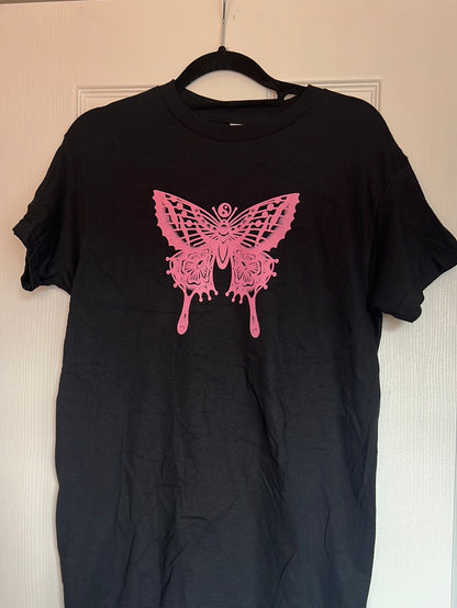 Black-N-Pink Butterfly Tee