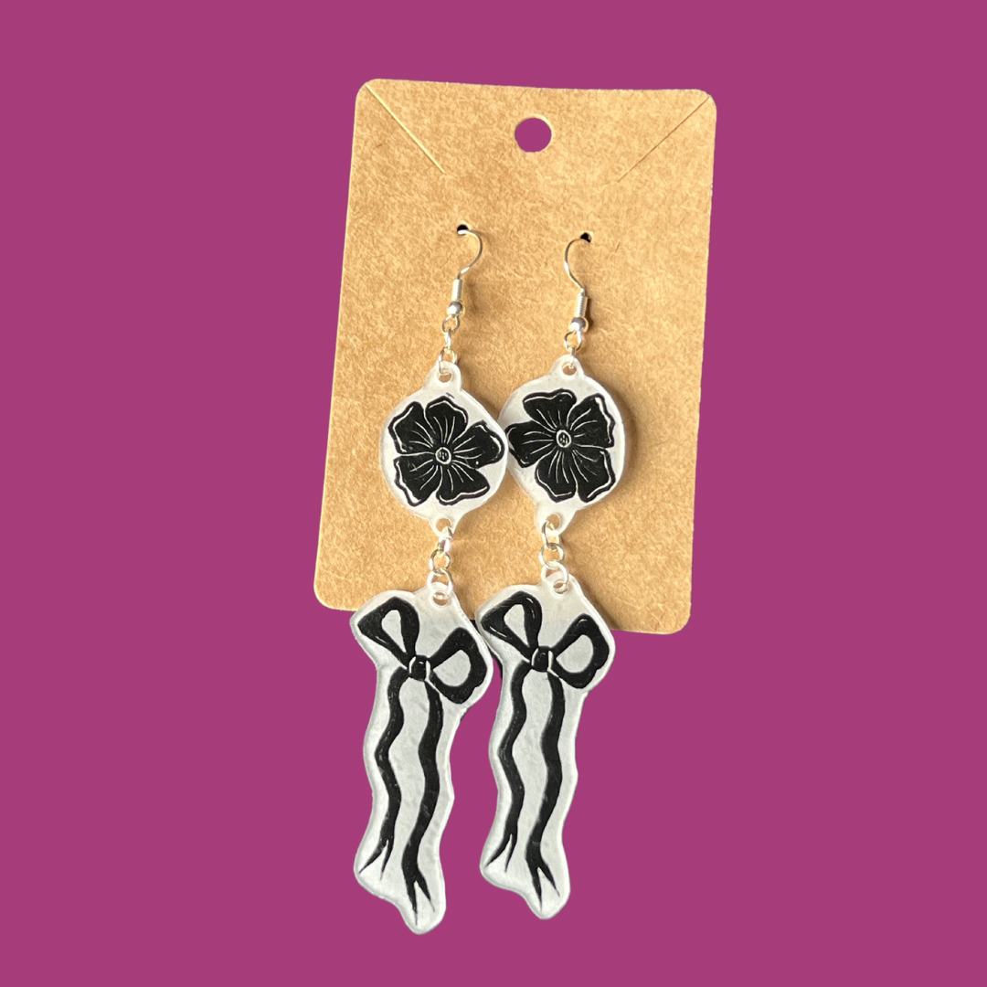 Flowers&Bows Block Print Earring