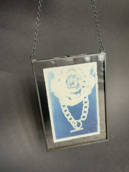 “Rose Gold” Framed Cyanotype