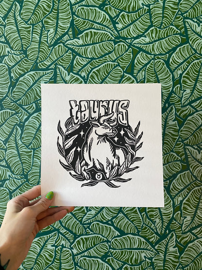 Taurus Limited Edition Linocut Print