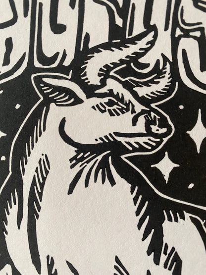 Taurus Limited Edition Linocut Print