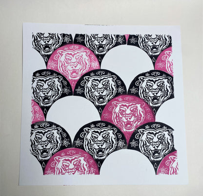 Year of the Tiger - Pink Black 12"x12"