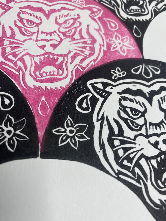 Year of the Tiger - Pink Black 12"x12"