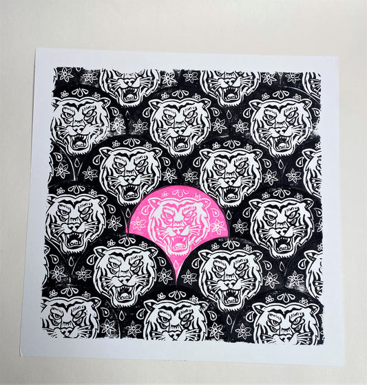 Year of the Tiger - Black w/ Pink 12"x12"