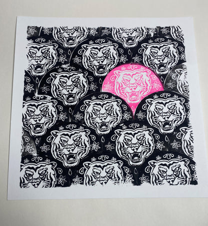 Year of the Tiger - Black w/ Pink 12"x12"