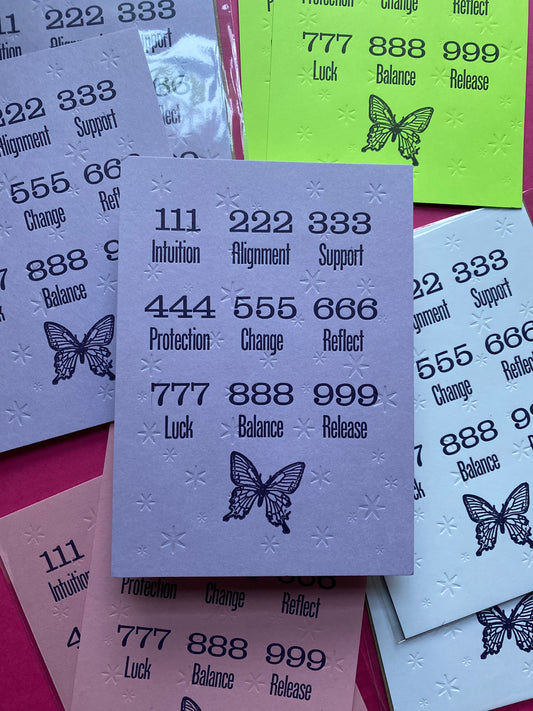 Angel Number Letterpress Print