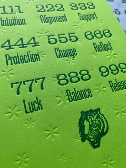 Angel Number Letterpress Print